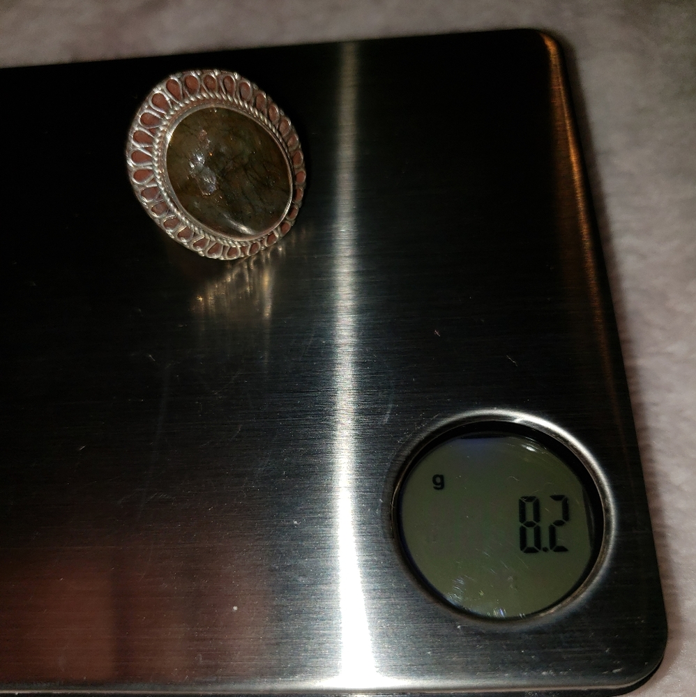 SS green stone ring - Picture 3 of 5